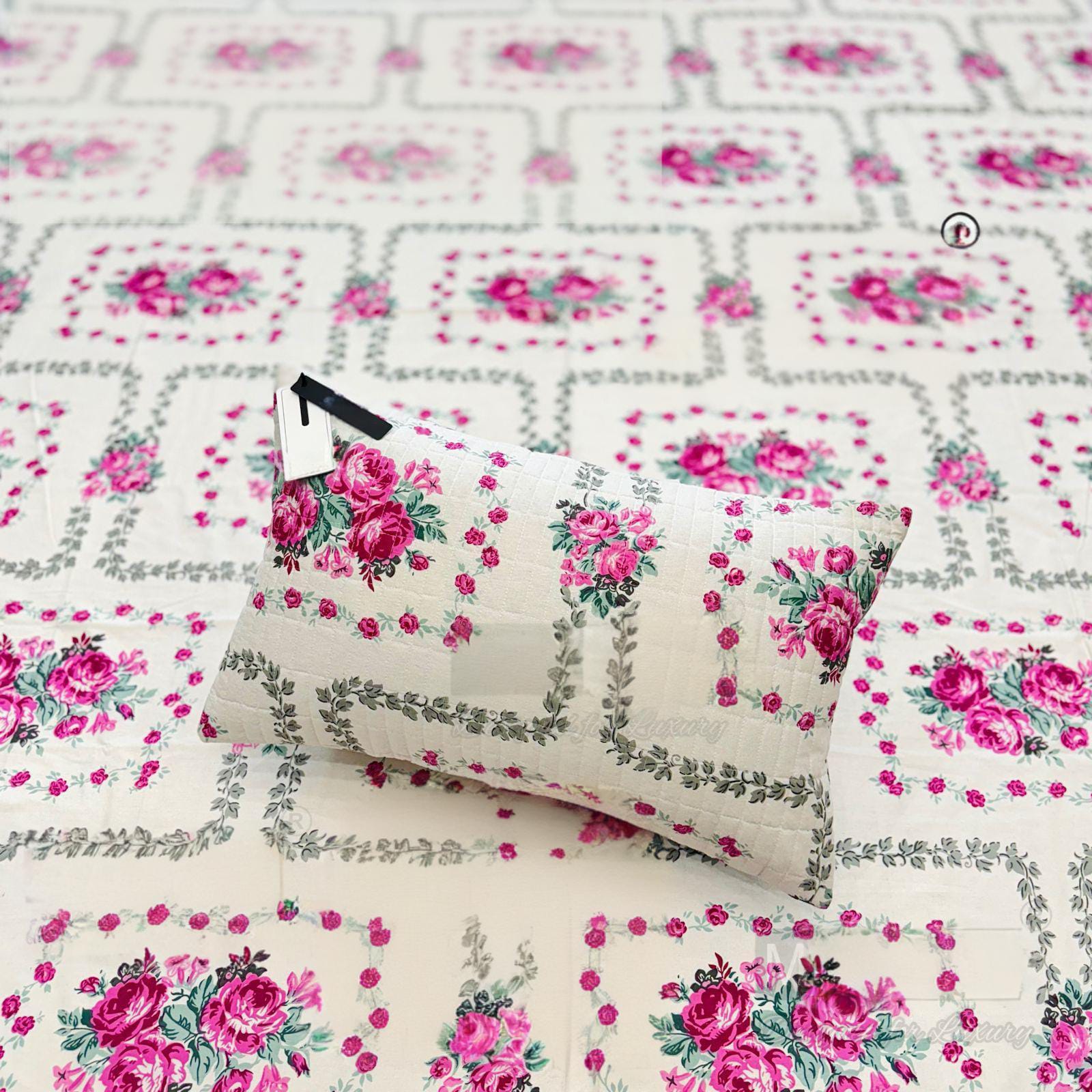 NATURAL QUILTED PILLOW SERIES KING SIZE PURE COTTON BEDSHEET SET